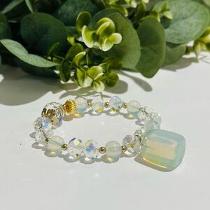 Elegant Opal Bracelet with Gold Details